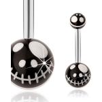 Piercing do pupku Šperky eshop oceľovo šedej farby so zábavným motívom z chirurgickej ocele 