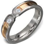 Prstene z chirurgickej ocele Šperky eshop zlatej farby z ocele so zirkónom 57 