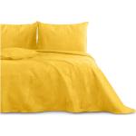 Prehozy na posteľ žltej farby s jednofarebným vzorom z polyesteru 240x260 