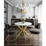 Jedálenské stoly zlatej farby v modernom štýle z kovu okrúhle rozkladacie 