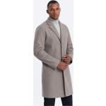 Pánske Zimné kabáty Ombre Clothing hnedej farby v biznis štýle z polyesteru na gombíky v zľave 