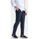 Pánske Slim Fit nohavice Ombre námornícky modrej farby z umelého hodvábu vo veľkosti XXL zúžené v zľave 