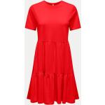 Dámske Denné šaty ONLY BIO červenej farby z bavlny udržateľná móda 