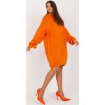 Dámske Pletené šaty FashionHunters oranžovej farby Onesize v zľave 