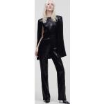 Dámske Designer Pršiplášte Karl Lagerfeld čiernej farby v trblietavom štýle vo veľkosti M s dlhými rukávmi s flitrami 