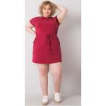 Dámske Denné šaty FashionHunters červenej farby z bavlny vo veľkosti 4 XL v zľave 