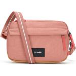 Crossbody kabelky Pacsafe ružovej farby s kvetinovým vzorom z polyesteru na zips integrovaný zámok udržateľná móda 