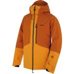 Pánske Zimné bundy HUSKY nepremokavé oranžovej farby z hardshell vo veľkosti XXL v zľave 