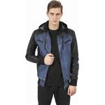 Pánska bunda // Urban Classics Hooded Denim Leather Jacket denim/black