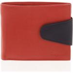 Pánske Kožené peňaženky Delami červenej farby v modernom štýle s cvokmi 