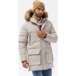Pánske Zimné kabáty Ombre Clothing bielej farby Kapucňa udržateľná móda 