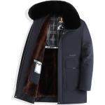 Pánske Zimné kabáty vetruvzdorné čiernej farby v biznis štýle z polyesteru na zips 