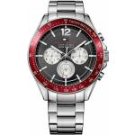 Pánske Náramkové hodinky Tommy Hilfiger červenej farby s minerálnym sklíčkom s vodeodolnosťou 5 Bar 