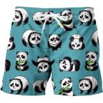 Pánske Plavecké šortky mr. gugu & miss go tyrkysovej farby z polyesteru s motívom: Panda v zľave 