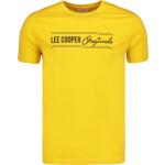 Pánske Tričká s krátkym rukávom Lee Cooper žltej farby z bavlny s krátkymi rukávmi v zľave 
