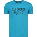 Pánske Tričká s krátkym rukávom Lee Cooper svetlo modrej farby z bavlny vo veľkosti XXL s okrúhlym výstrihom s krátkymi rukávmi v zľave 