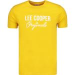 Pánske Tričká s krátkym rukávom Lee Cooper žltej farby z bavlny vo veľkosti XXXL s okrúhlym výstrihom s krátkymi rukávmi v zľave 