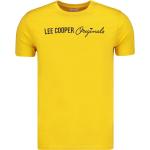 Pánske Tričká s krátkym rukávom Lee Cooper žltej farby z bavlny vo veľkosti XXXL s okrúhlym výstrihom v zľave 