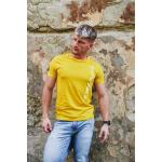 Pánske Tričká s krátkym rukávom Lee Cooper žltej farby z bavlny s okrúhlym výstrihom s krátkymi rukávmi 