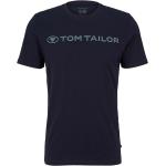 Pánske Tričká s krátkym rukávom Tom Tailor modrej farby z bavlny s okrúhlym výstrihom s krátkymi rukávmi 