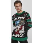 Pánsky pulóver // Urban Classics Savior Christmas Sweater black/x-masgreen