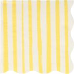 Servítky meri meri žltej farby s pruhovaným vzorom z papiera 