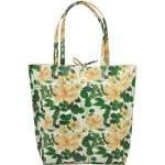 Dámske Elegantné kabelky patrizia piu zelenej farby v elegantnom štýle s kvetinovým vzorom z kože na zips 