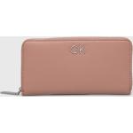 Dámske Designer Luxusné peňaženky Calvin Klein ružovej farby z polyuretánu Vegan udržateľná móda 