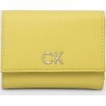 Dámske Designer Luxusné peňaženky Calvin Klein žltej farby z polyuretánu Vegan udržateľná móda 
