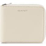 Dámske Luxusné peňaženky Gant bielej farby z bavlny na zips 