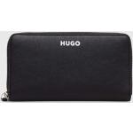 Dámske Kožené peňaženky HUGO čiernej farby z polyuretánu Vegan v zľave udržateľná móda 
