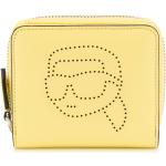 Dámske Designer Luxusné peňaženky Karl Lagerfeld žltej farby na zips 