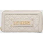 Dámske Designer Luxusné peňaženky Moschino Love Moschino béžovej farby z polyuretánu Vegan 