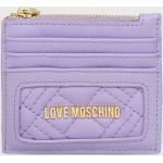 Dámske Designer Malé peňaženky Moschino Love Moschino fialovej farby z polyuretánu Vegan v zľave 