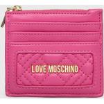 Dámske Designer Malé peňaženky Moschino Love Moschino ružovej farby z polyuretánu Vegan v zľave 