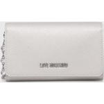 Dámske Designer Luxusné peňaženky Moschino Love Moschino striebornej farby z polyuretánu Vegan 