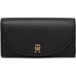 Dámske Luxusné peňaženky Tommy Hilfiger čiernej farby z polyuretánu Vegan 