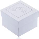 Perleťová krabička na náušnice - strieborný motív krstu