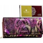 Dámske Veľké peňaženky peterson fialovej farby s kvetinovým vzorom na zips blokovanie RFID 