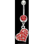 Piercing do pupku Šperky eshop červenej farby so zirkónom v zľave na Valentín 