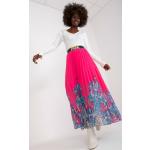 Dámske Plisované sukne FashionHunters fuchsiovej farby z viskózy Onesize s dĺžkou: Maxi v zľave 
