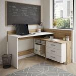 Písacie a pracovné stolíky bielej farby z dubového dreva 