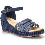 Dámske Kožené sandále Pitillos modrej farby vo veľkosti 40 na leto 