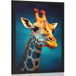 Plagáty bielej farby zo striebra 20x30 s motívom: Žirafa 