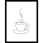 Obrazy bielej farby z papiera 30x40 s motívom: Káva v zľave 