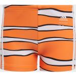 Detské plavky adidas oranžovej farby v športovom štýle do 10 rokov s motívom Hľadá sa Nemo v zľave 