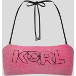 Dámsky Designer Vrchný diel plaviek Karl Lagerfeld ružovej farby v trblietavom štýle vo veľkosti XS s glitrami 