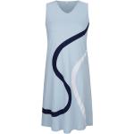 Dámske Plážové šaty svetlo modrej farby z bavlny s okrúhlym výstrihom v zľave 