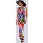 Dámske Plážové šaty Alba Moda viacfarebné s kvetinovým vzorom vo veľkosti XL s nariasením 