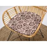 Sedáky na stoličku béžovej farby s kvetinovým vzorom z bavlny 